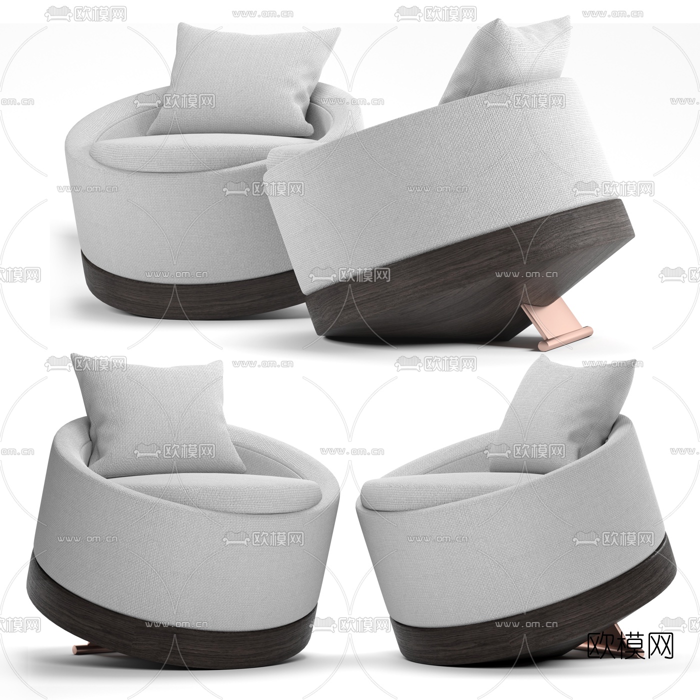 现代创意布艺休闲沙发3d模型下载