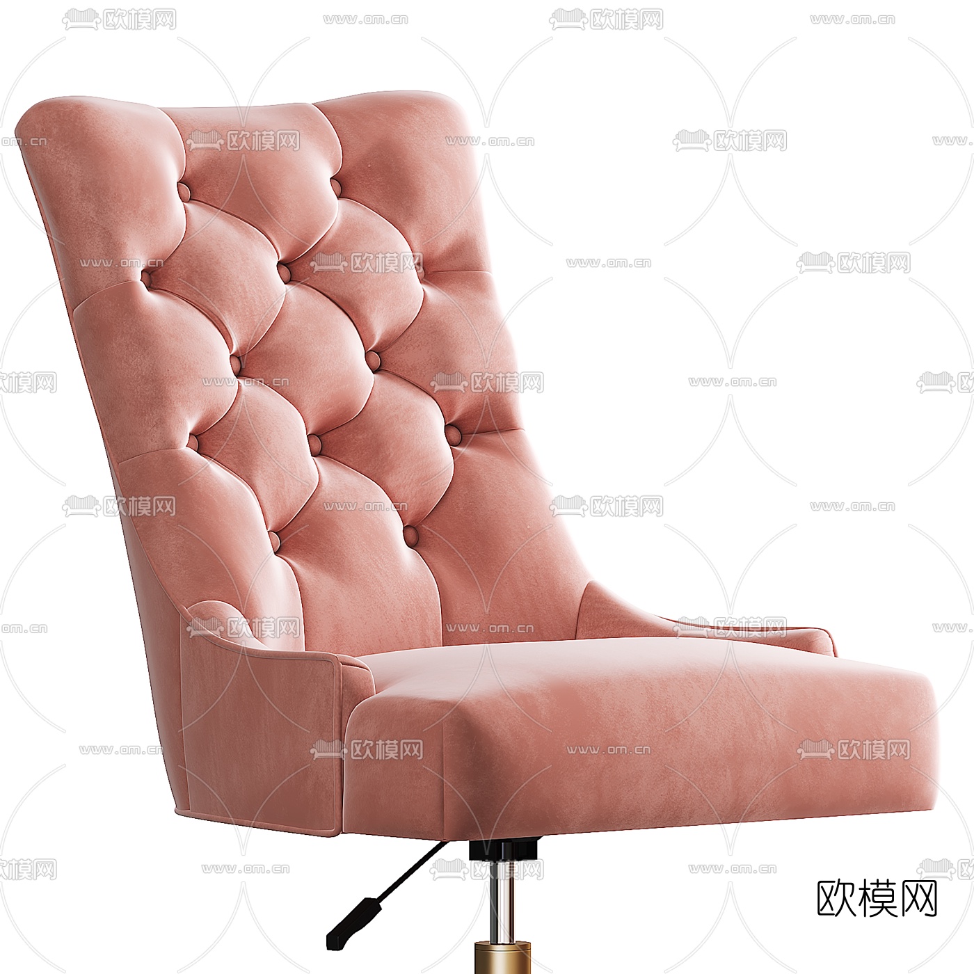 现代绒布老板椅班椅3d模型下载（渲染图3）