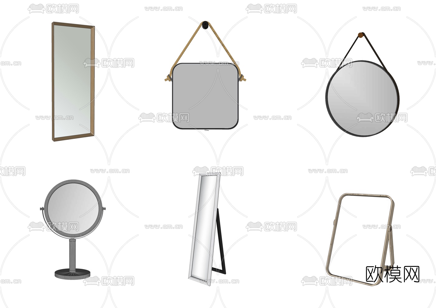 现代镜子su模型下载