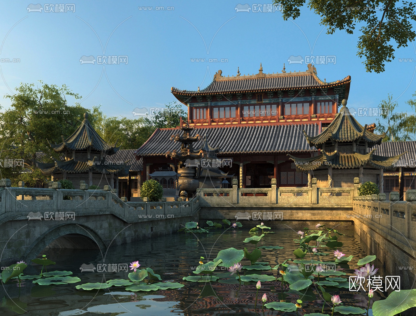 中式古建大殿3d模型下载