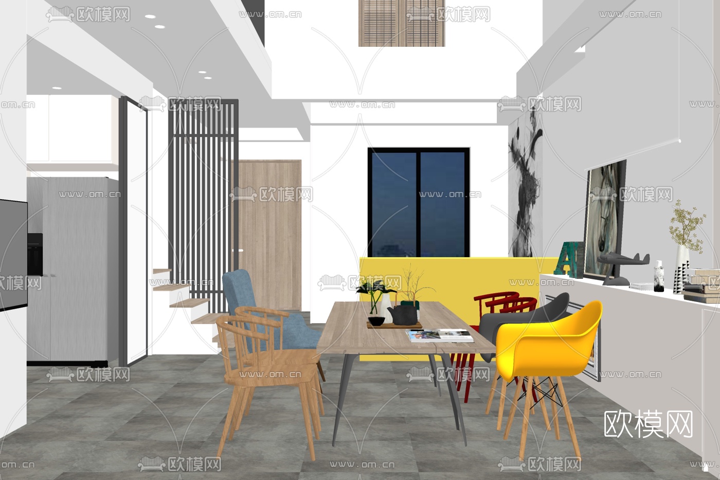 北欧餐厅免费su模型下载
