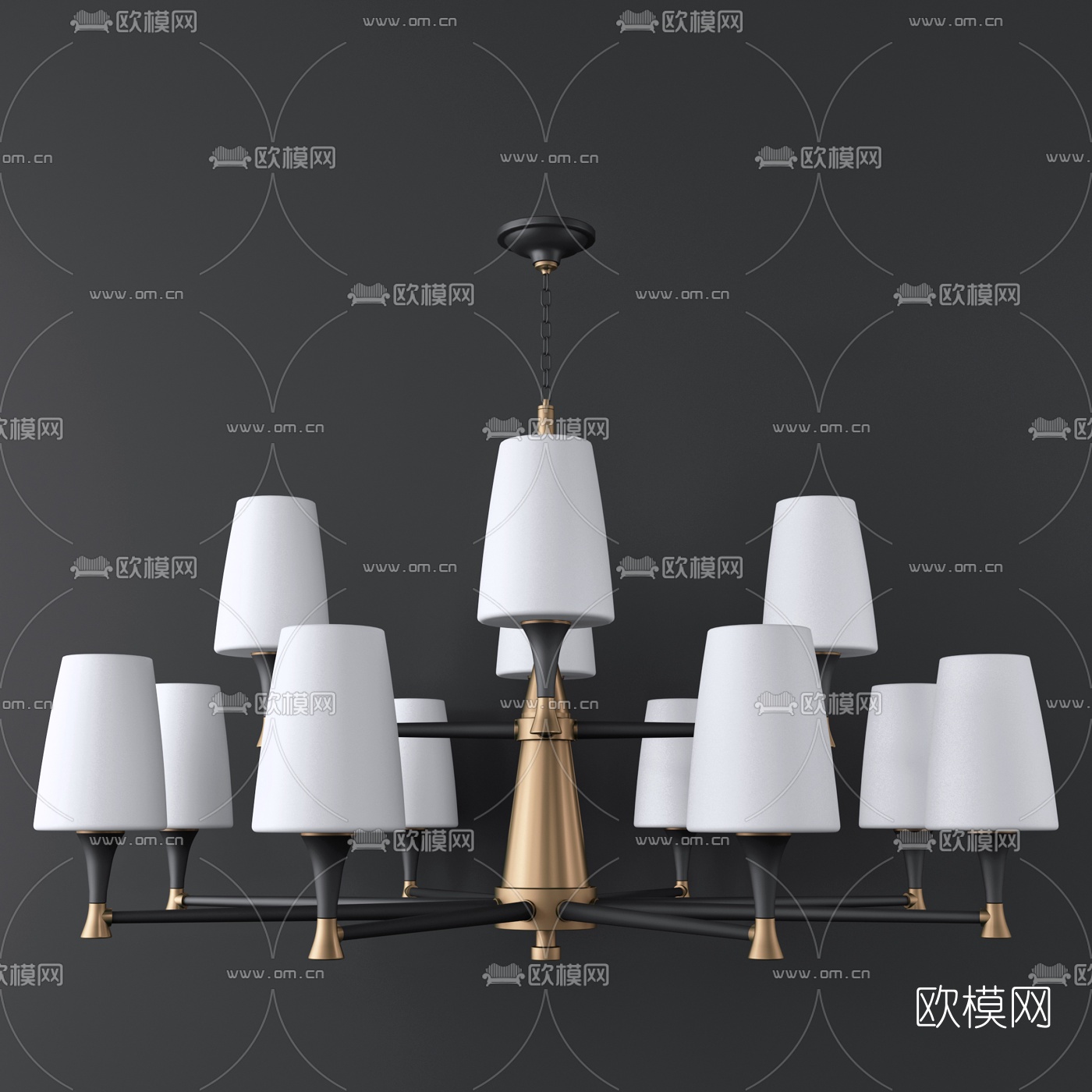 现代金属吊灯3d模型