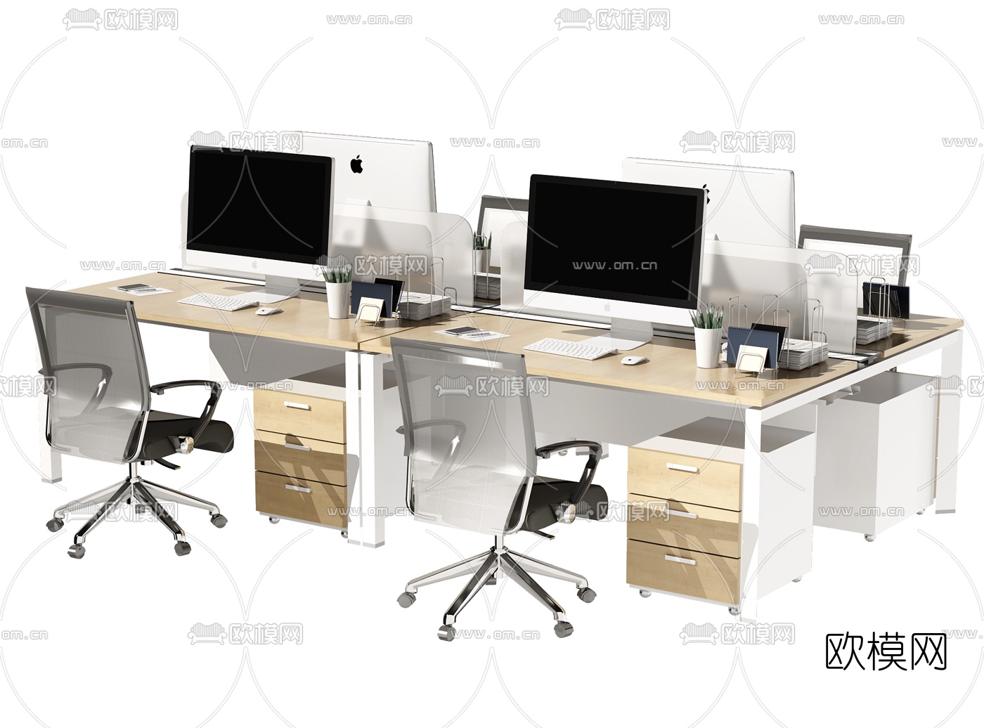 现代办公桌椅3d模型