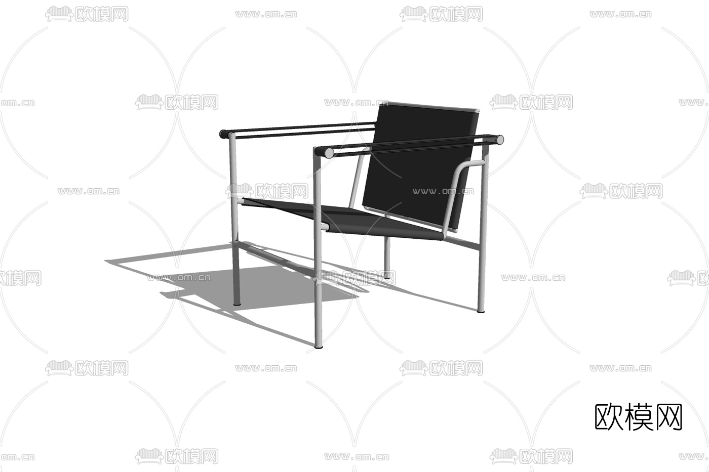 现代金属单椅免费su模型下载