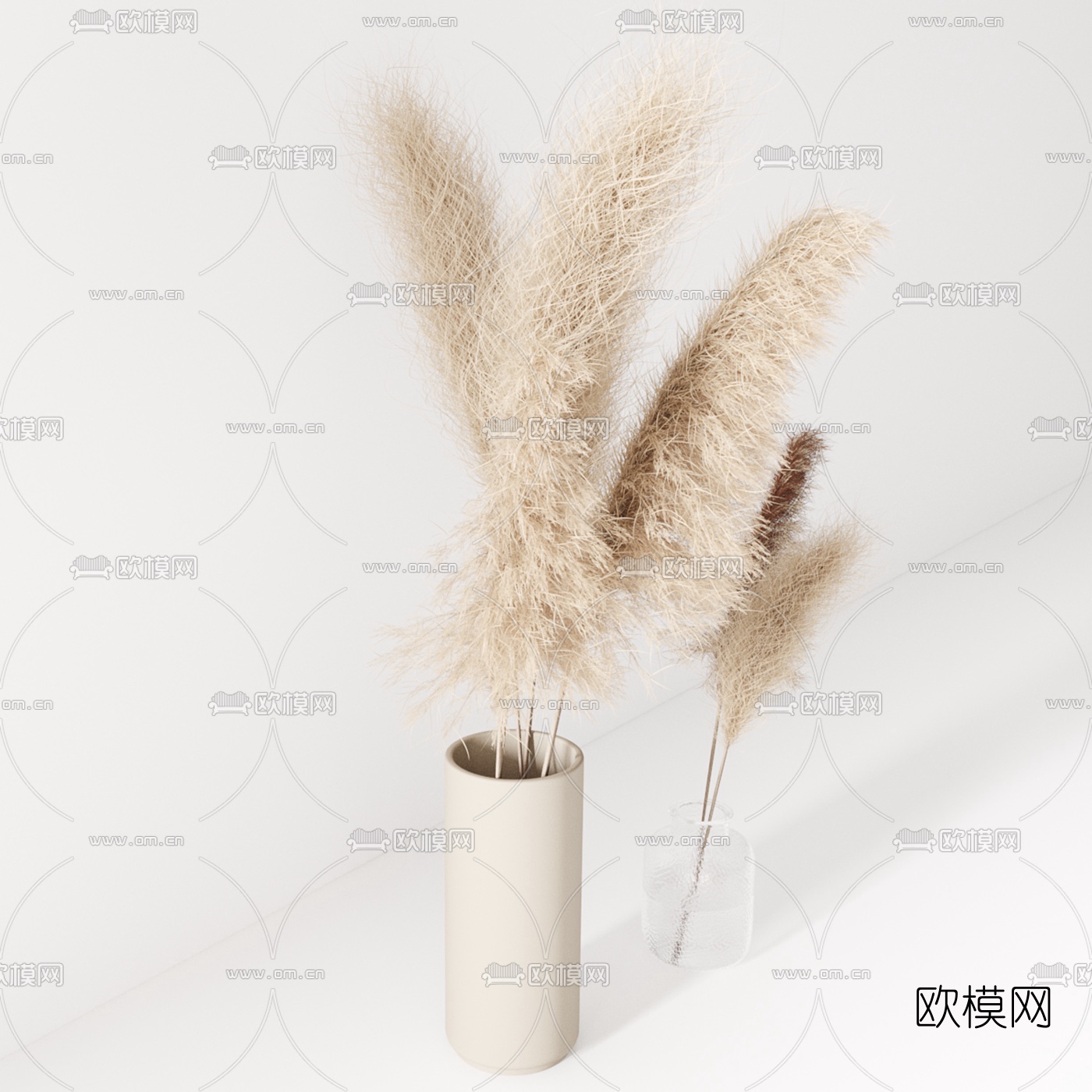 北欧干花干芦苇花卉3d模型