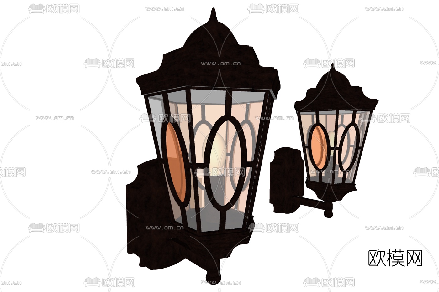 欧式壁灯su模型下载