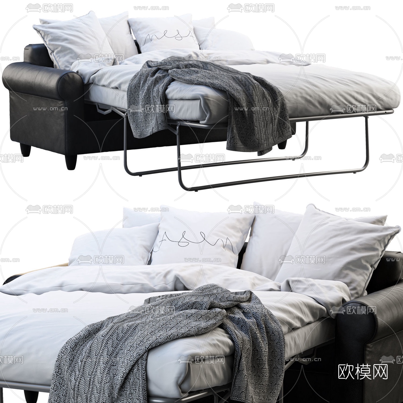 现代折叠沙发床3d模型下载（渲染图1）