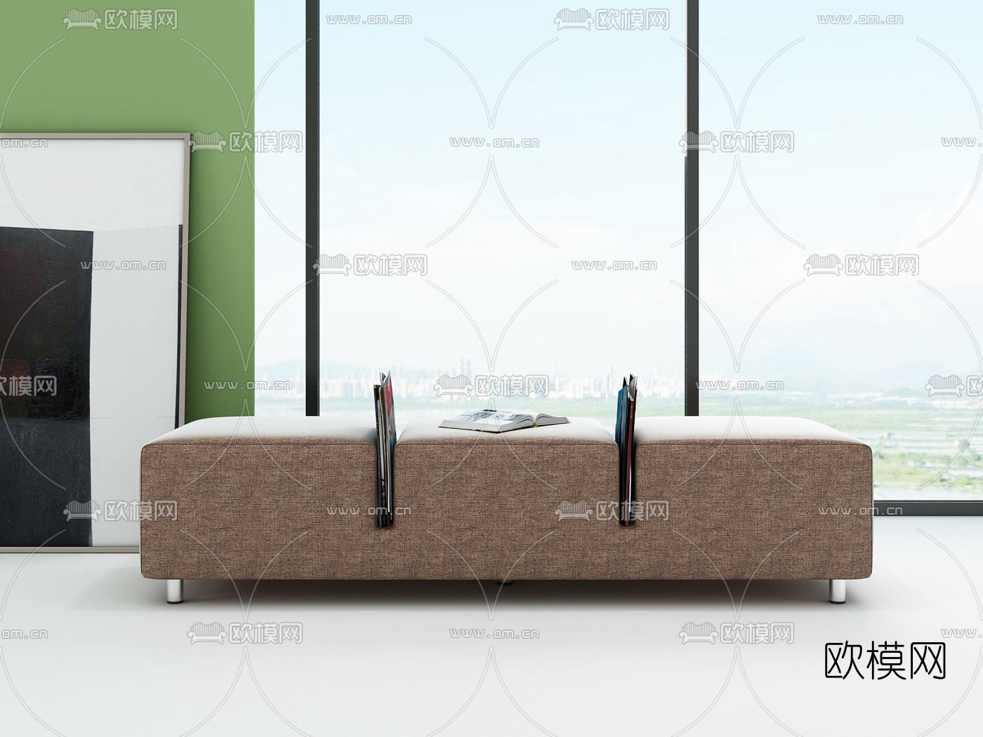 现代布艺办公沙发3d模型