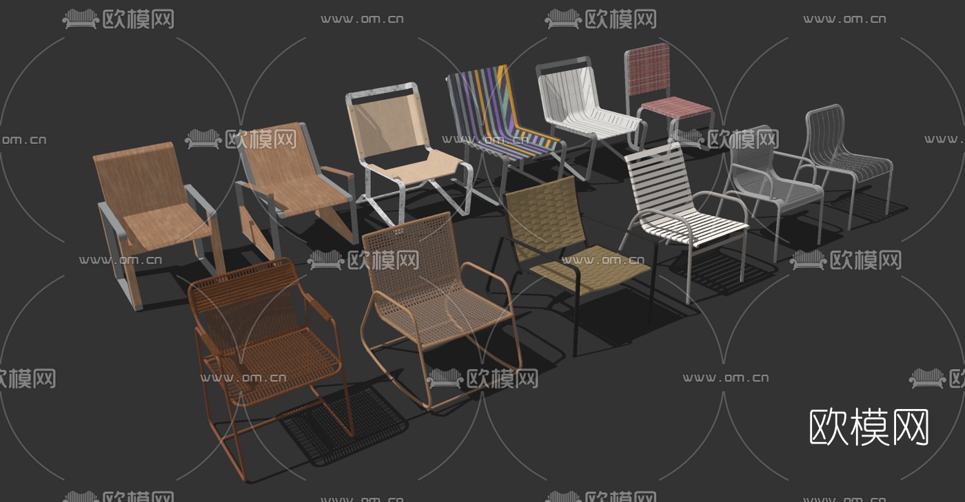 现代单椅su模型