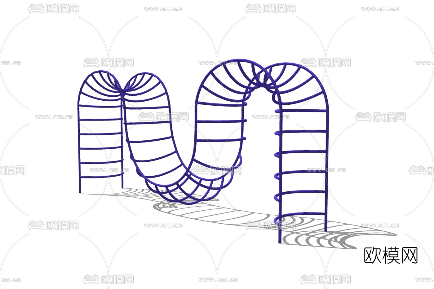 现代户外健身器材免费su模型下载