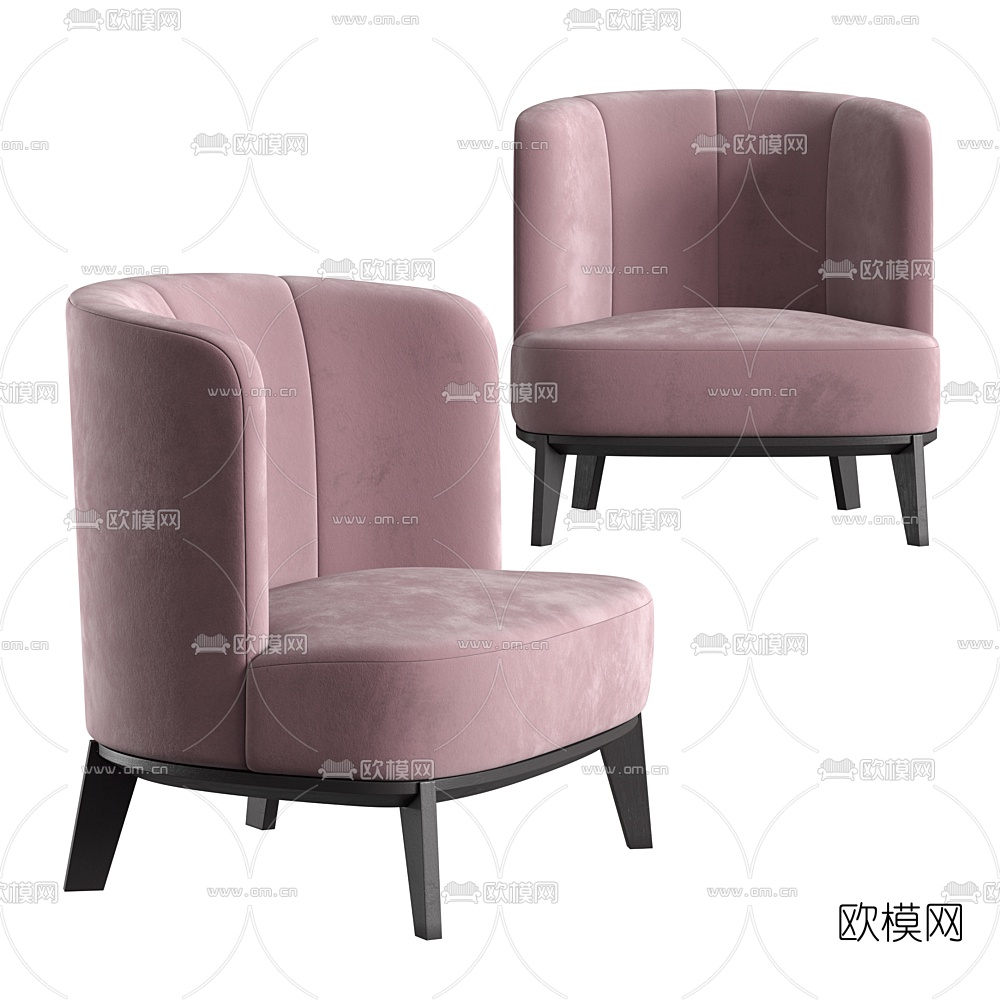 现代绒布休闲沙发3d模型