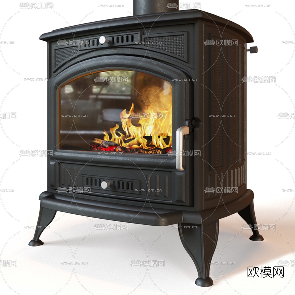 现代壁炉3d模型下载（渲染图2）