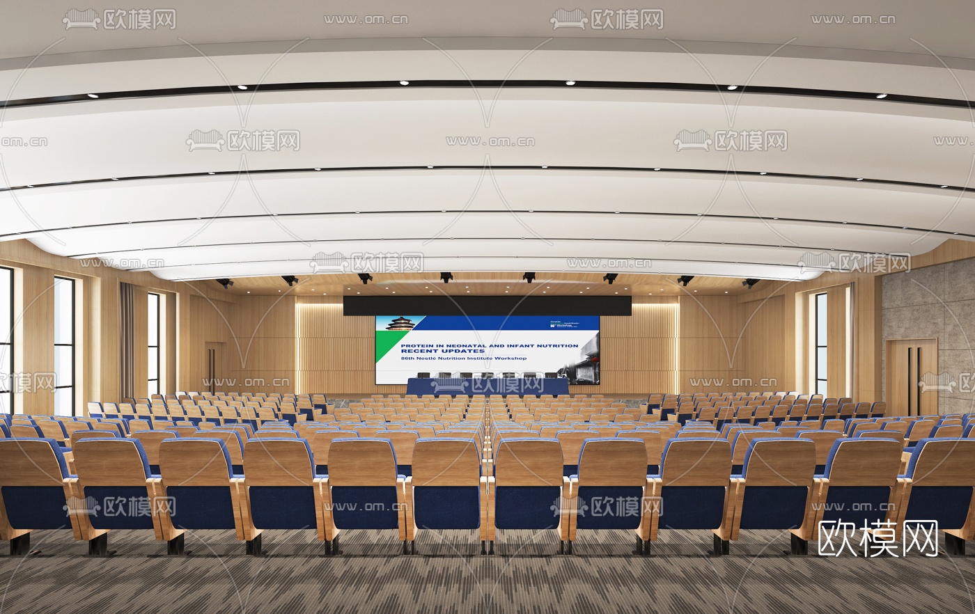 现代阶梯会议厅报告厅3d模型