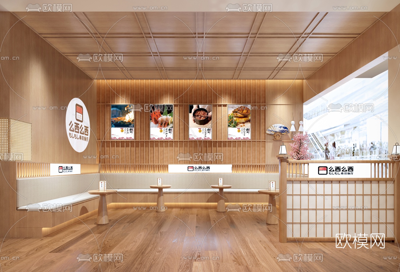 日式自助寿司店3d模型