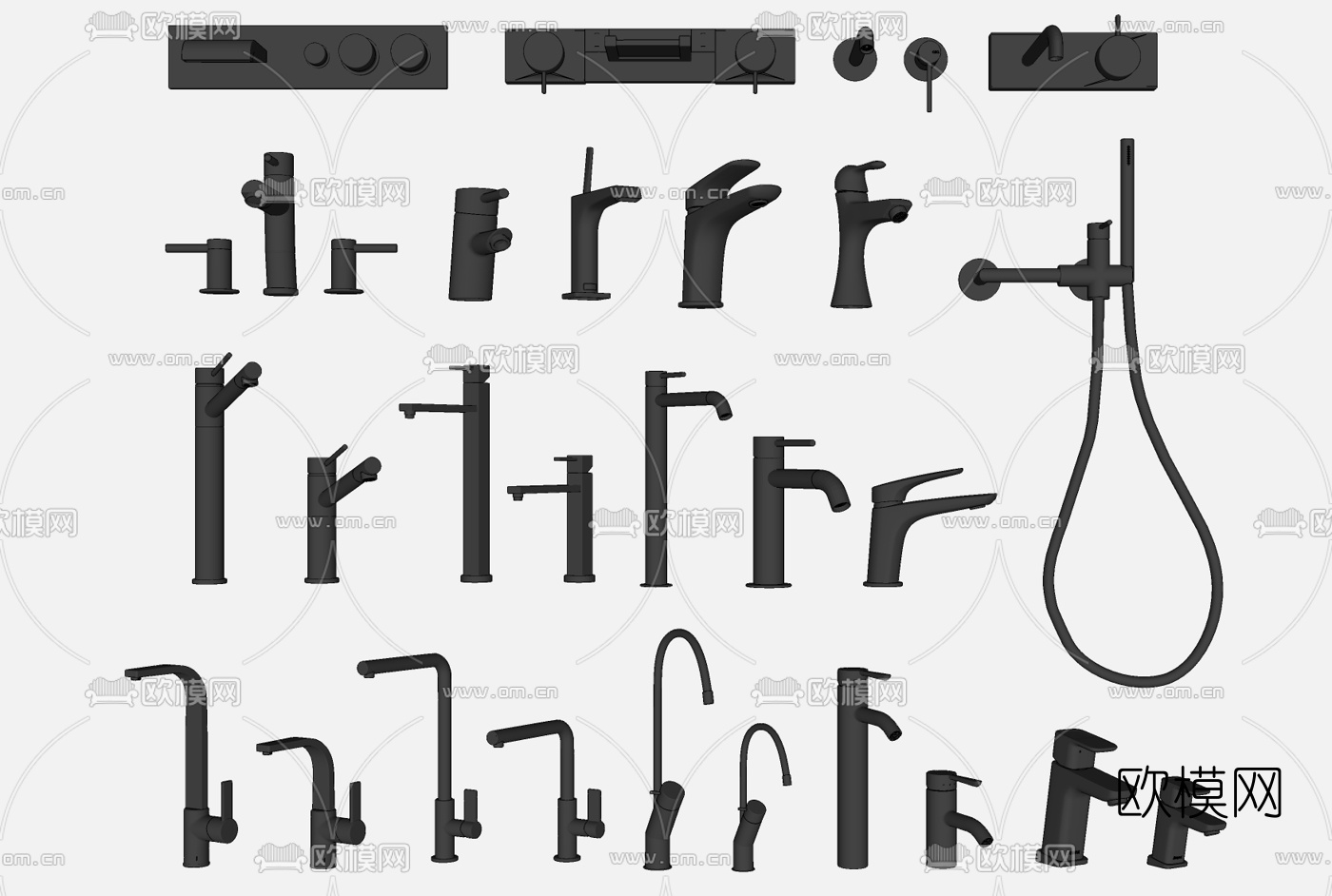 现代水龙头su模型下载