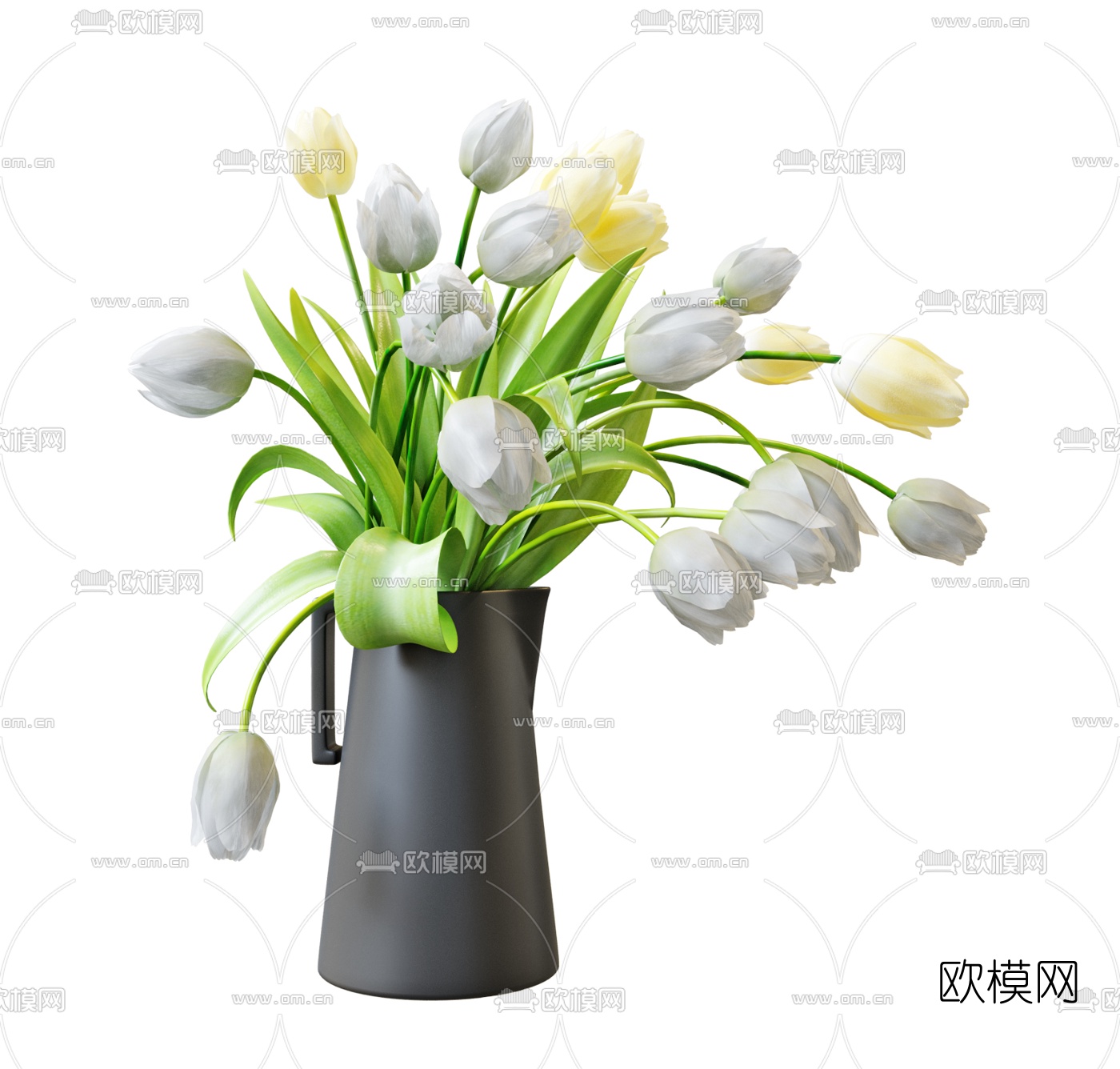 现代花瓶花卉3d模型
