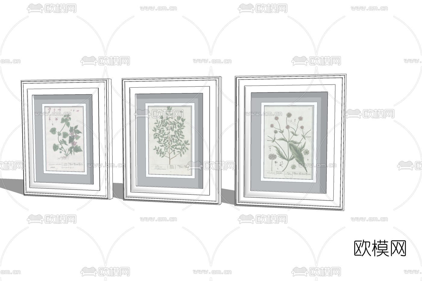 简欧装饰画免费su模型下载