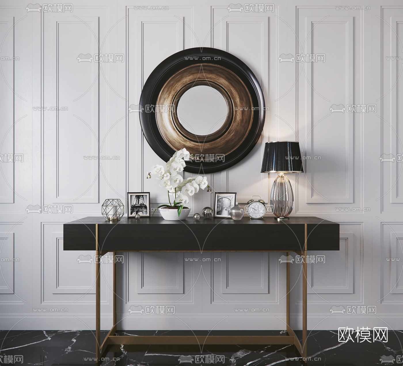 现代轻奢端景台3d模型