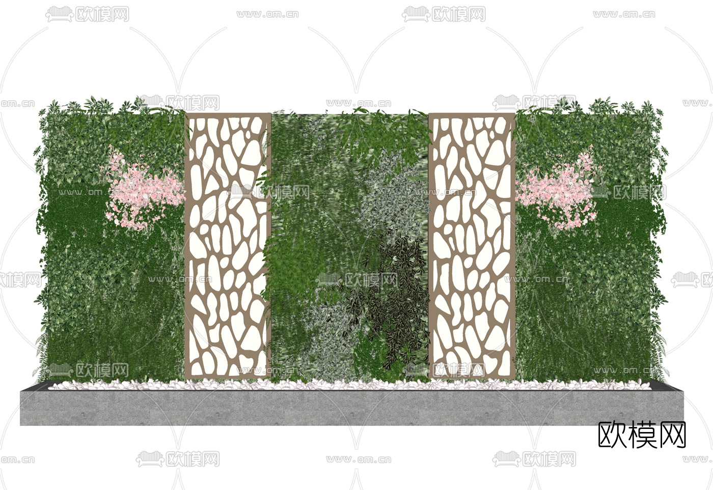 现代植物墙绿植墙su模型下载