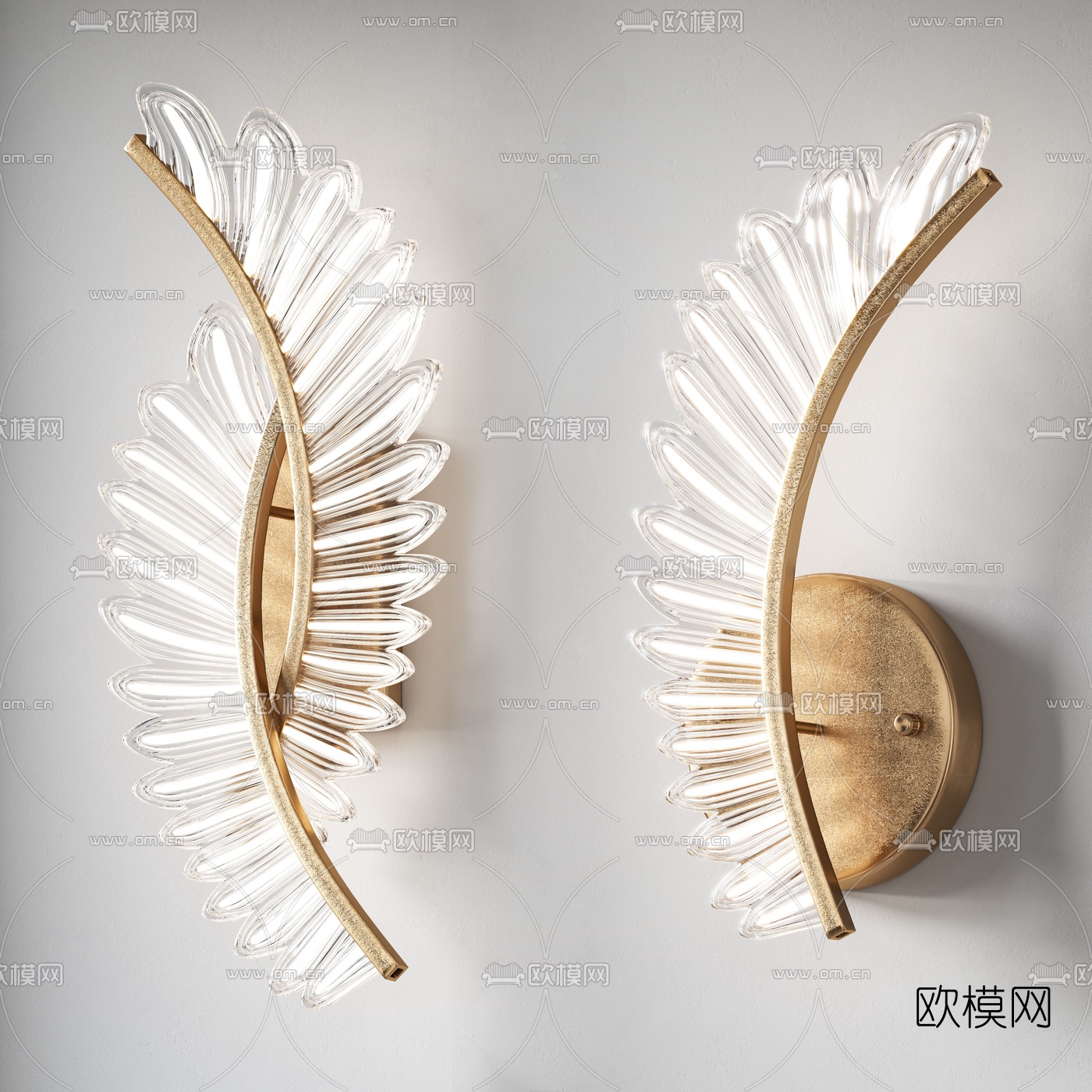 现代轻奢水晶壁灯3d模型