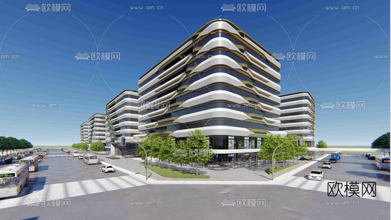 现代中粮办公楼su模型