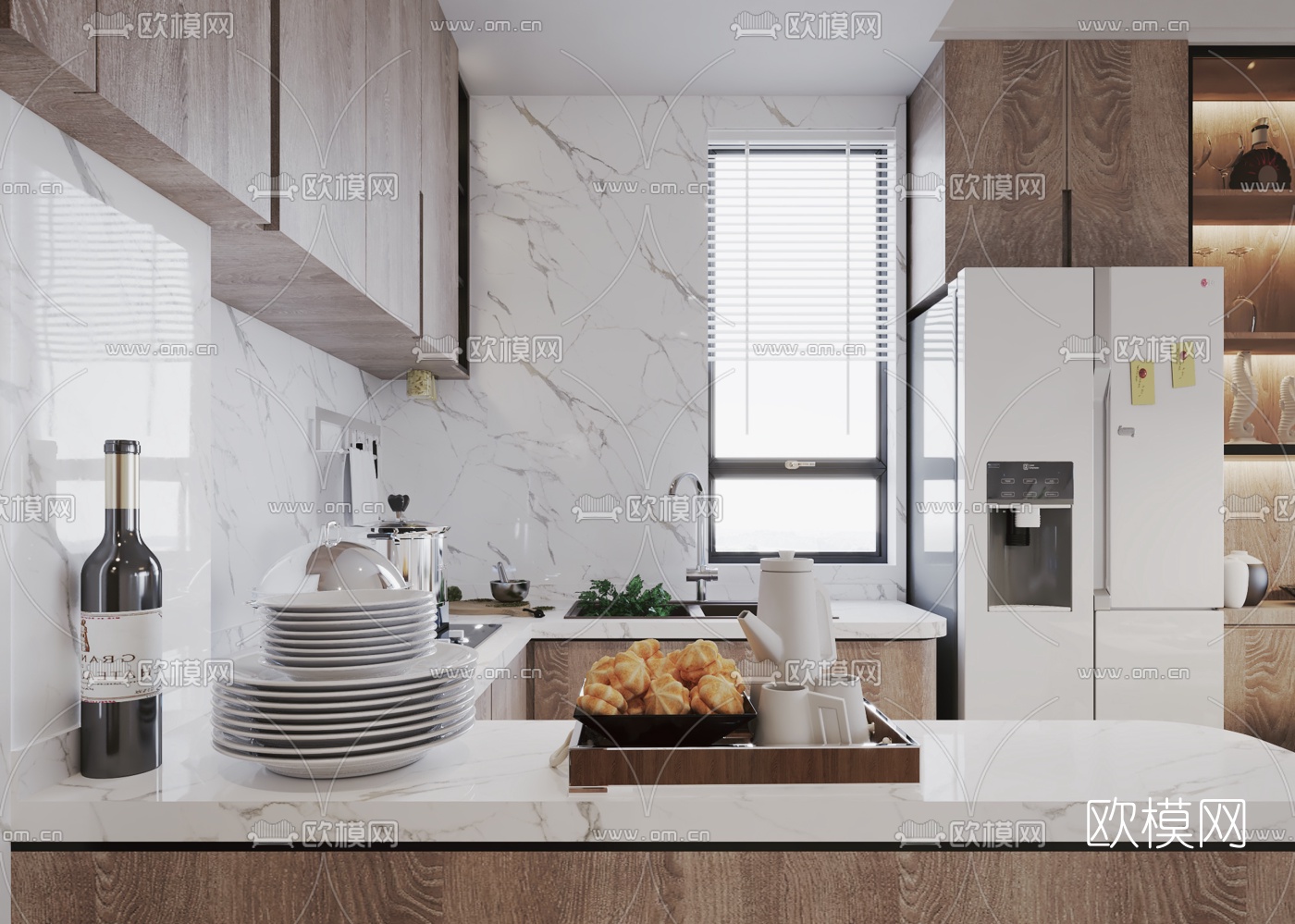 北欧公寓客厅餐厅3d模型下载（渲染图4）