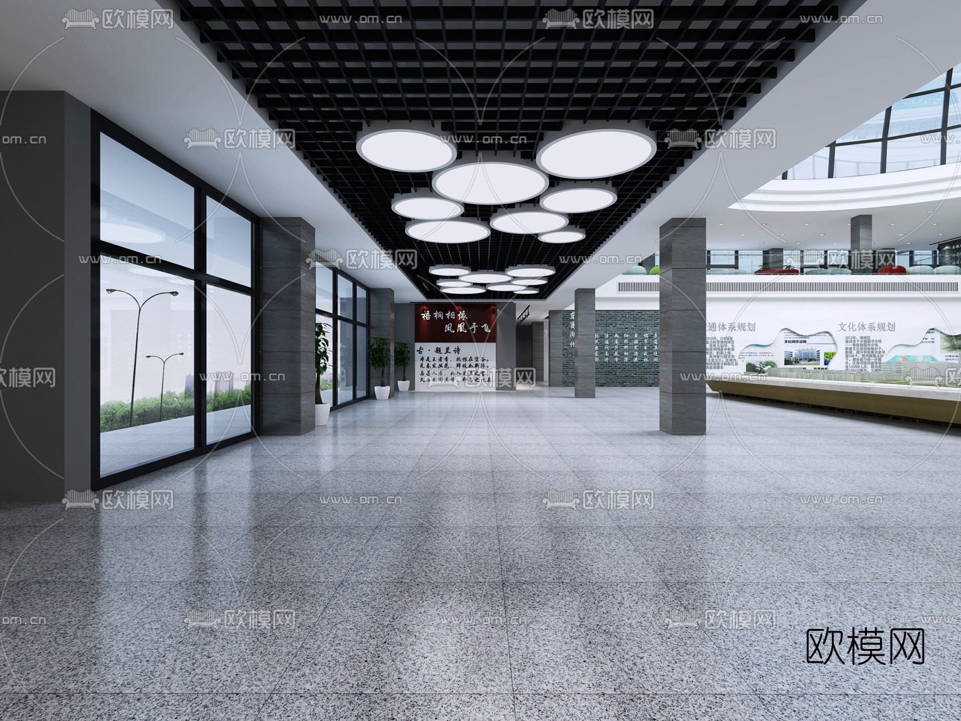 现代城市规划展厅免费3d模型