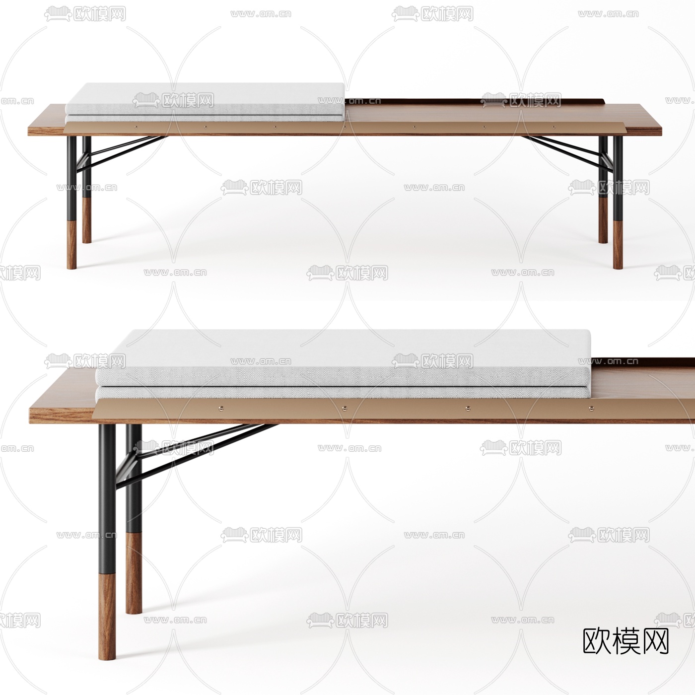 现代简约长凳3d模型