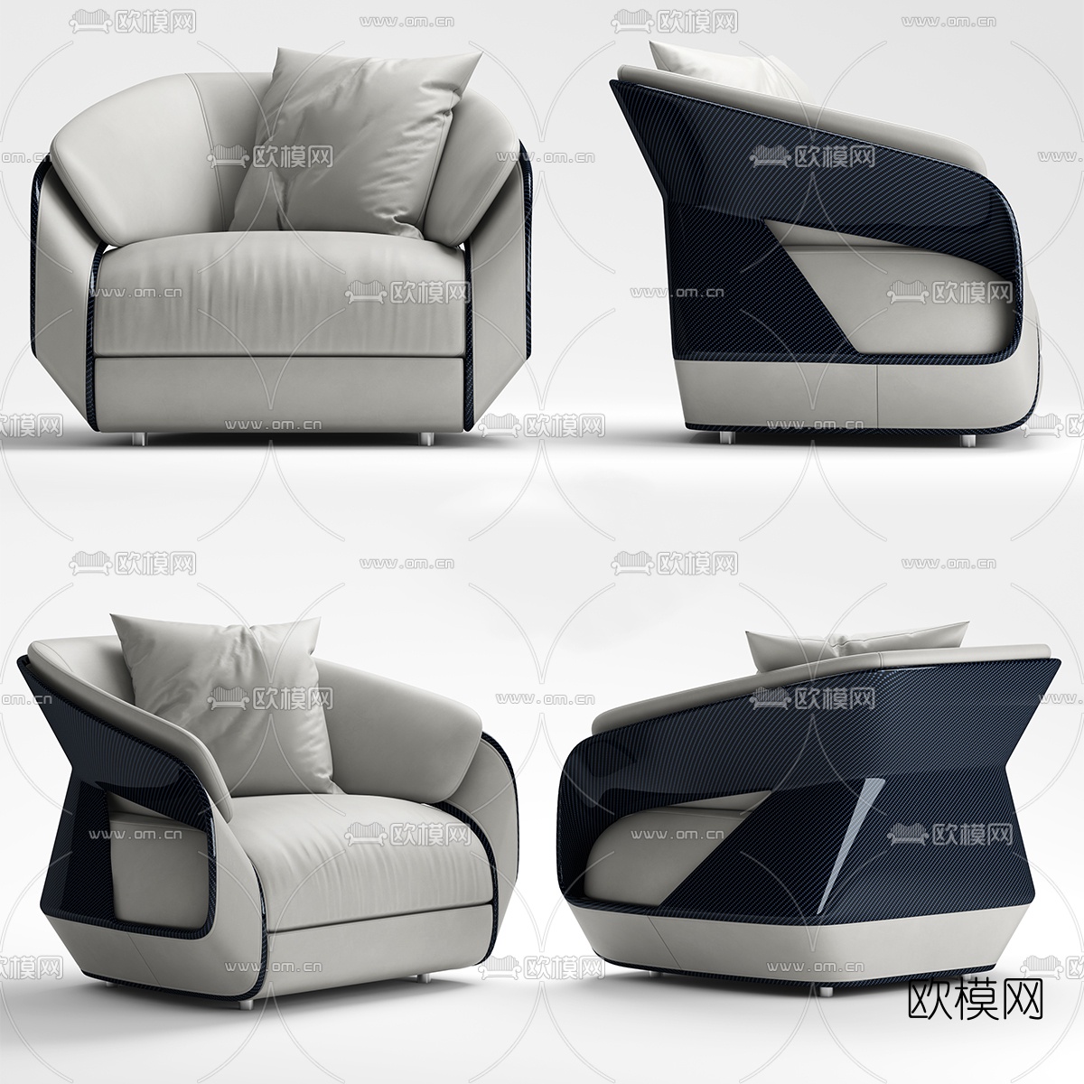 现代沙发组合3d模型
