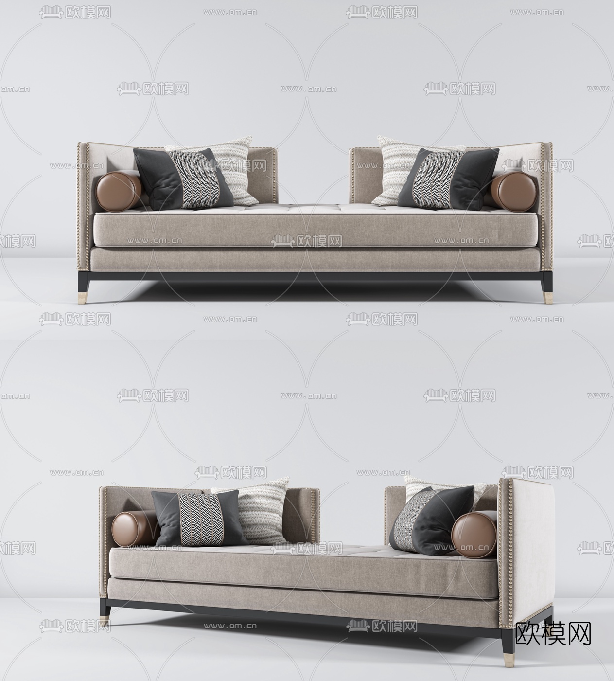 现代贵妃椅3d模型下载（渲染图1）