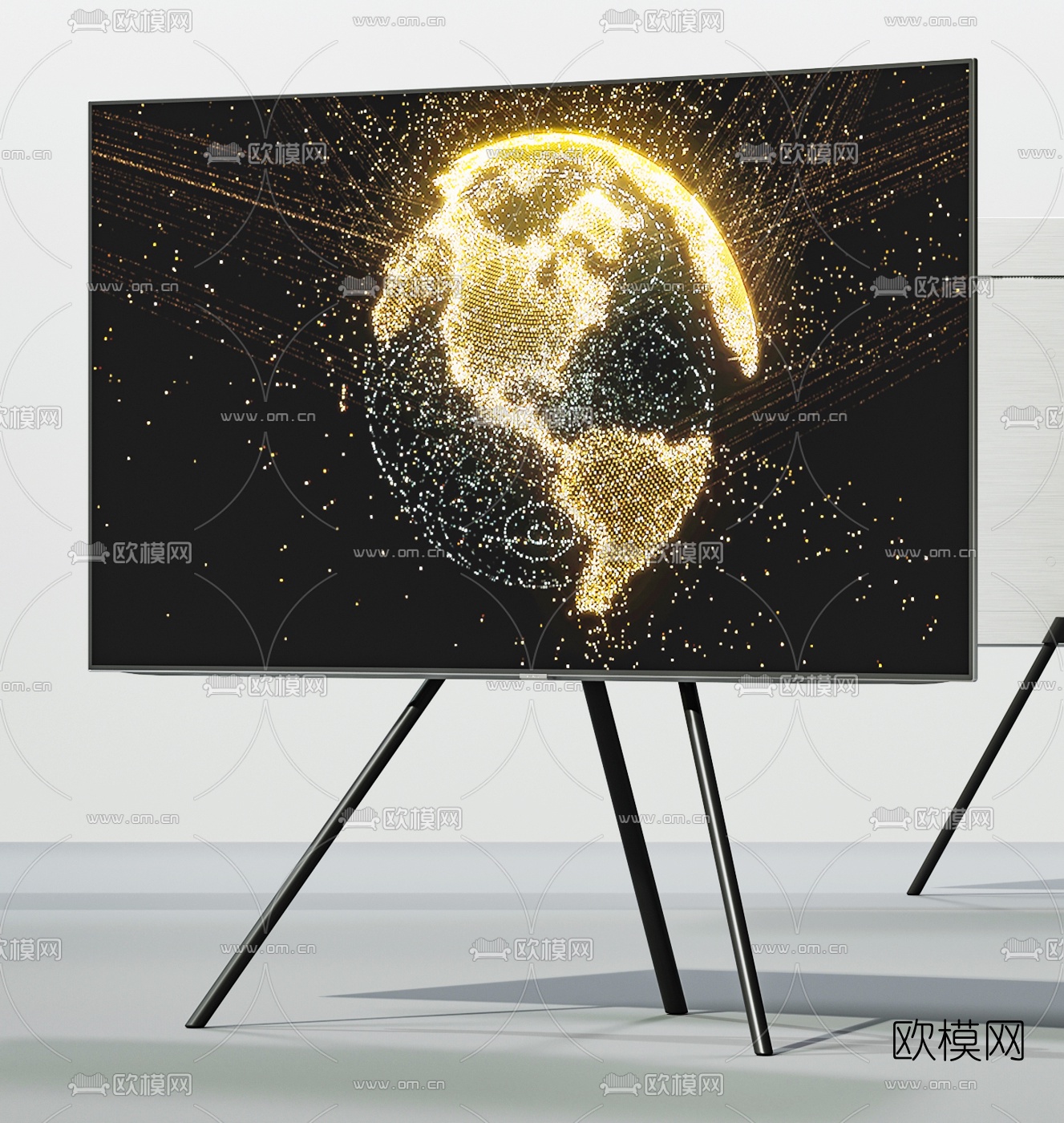 现代立式电视机3d模型