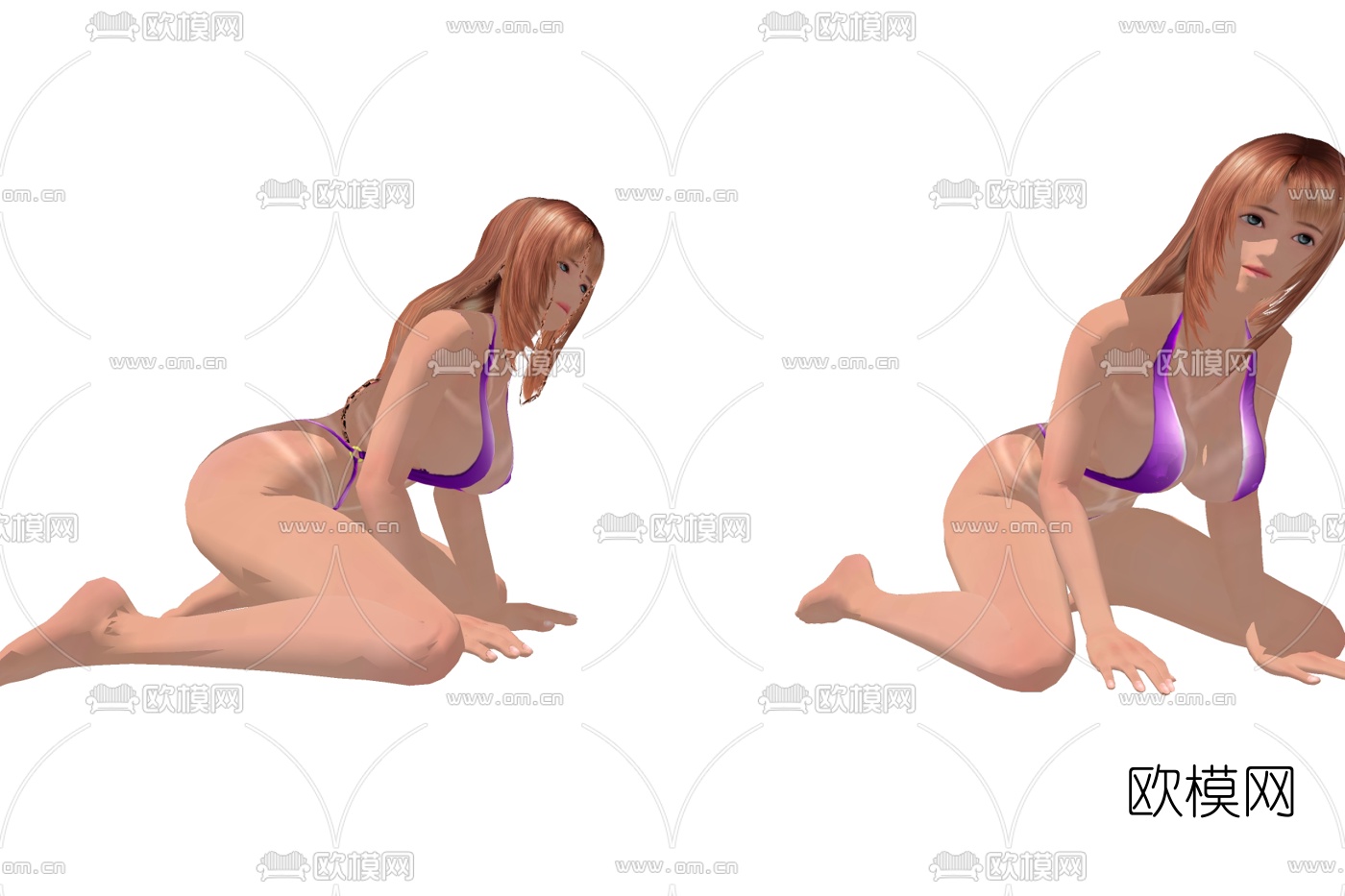 现代女性人物su模型