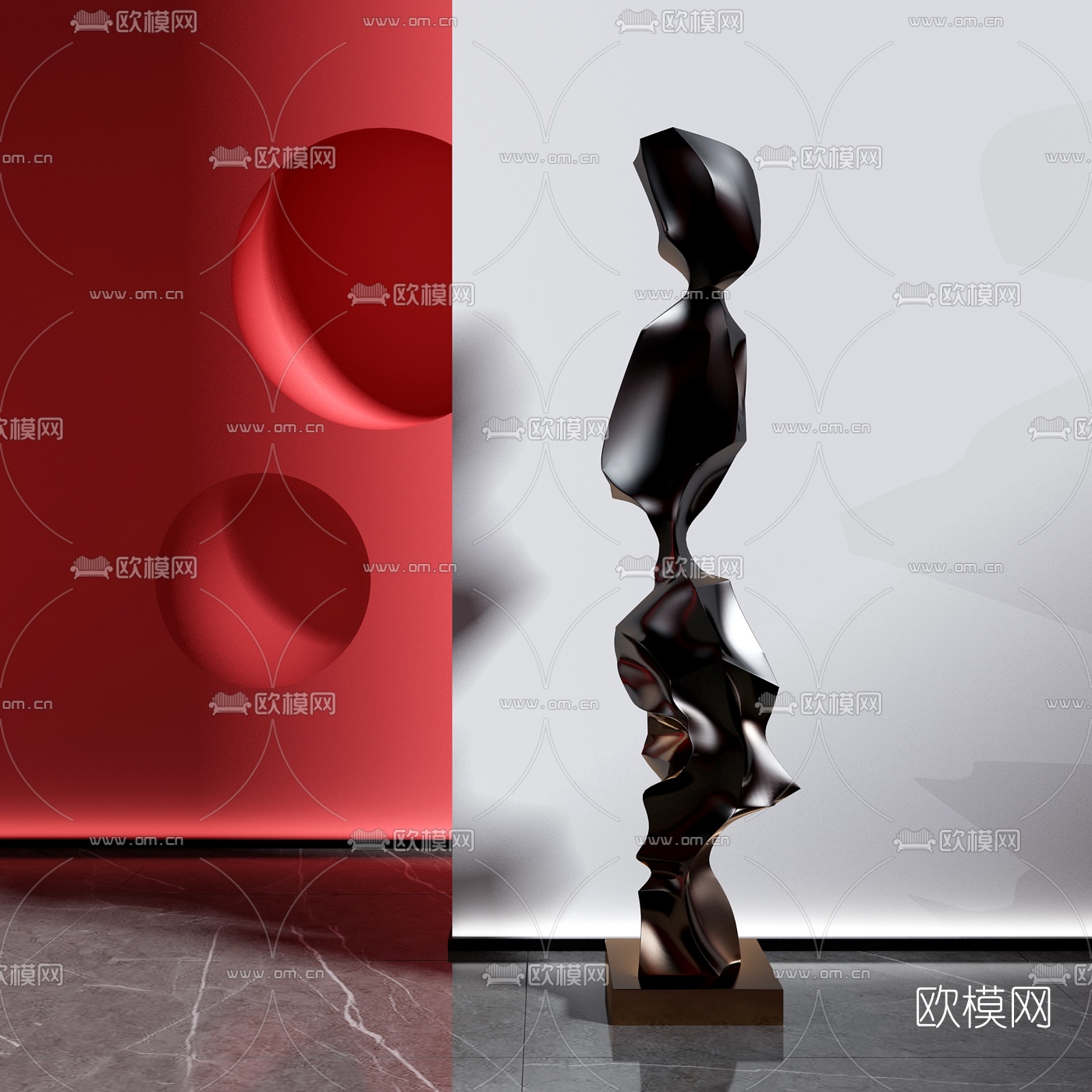 现代抽象雕塑3d模型下载