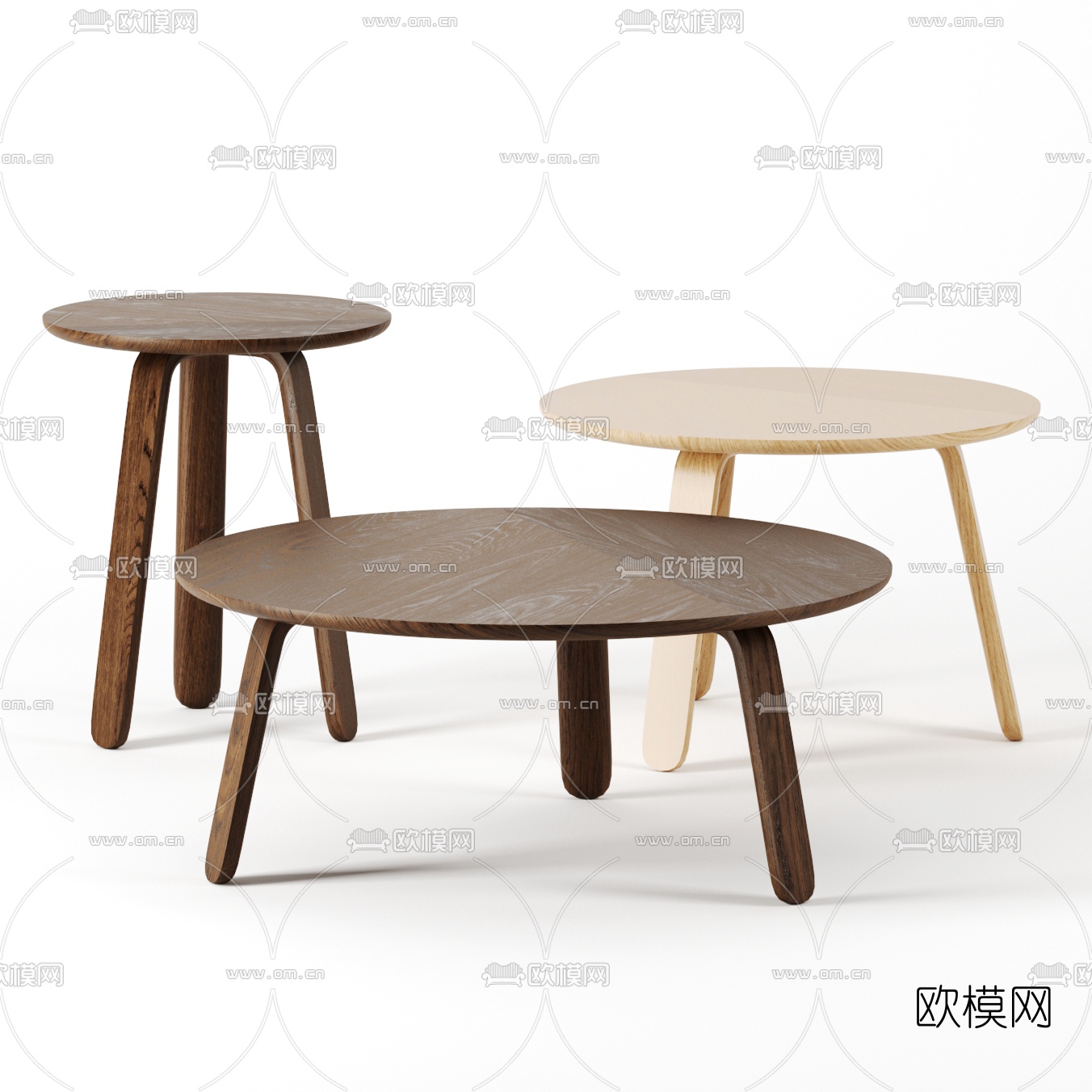北欧实木茶几边几3d模型