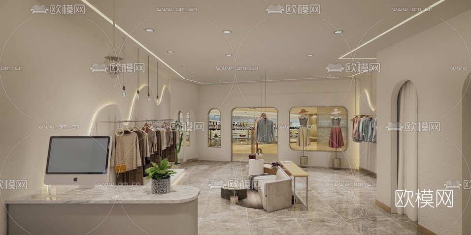 现代服装店免费3d模型下载_ID10163357_3dmax免费模型-欧模网