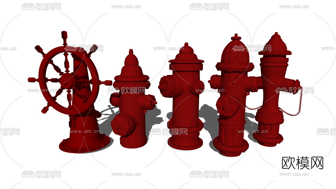 现代消防栓su模型下载