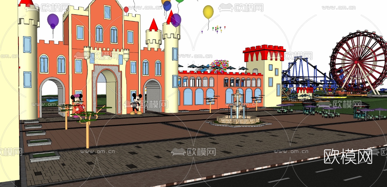 现代儿童游乐园su模型下载（渲染图4）