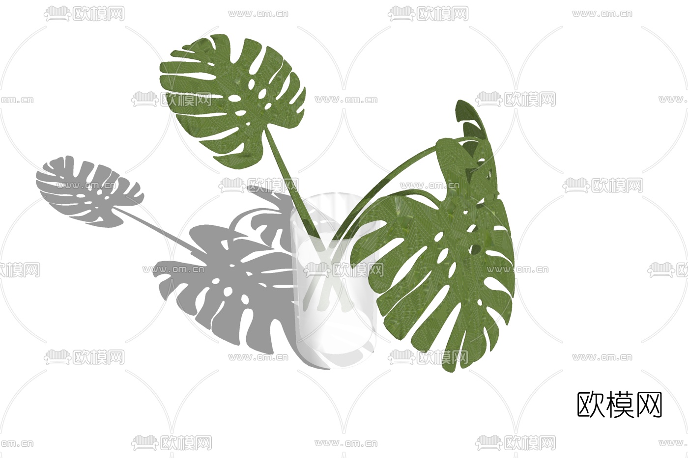 现代花瓶花卉免费su模型下载