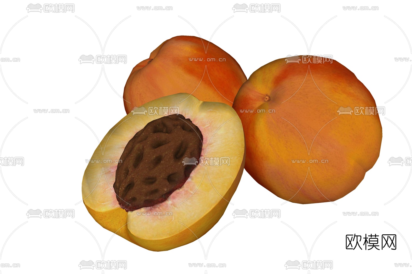 现代桃子水果su模型下载