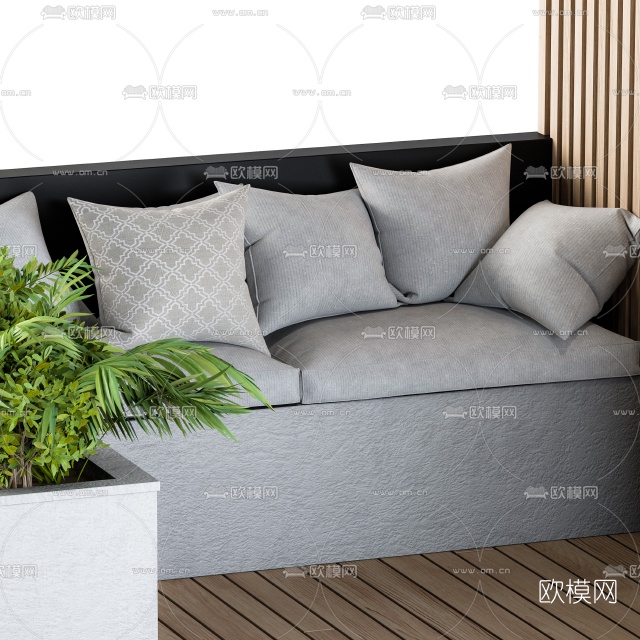 自然风凉亭景观亭3d模型下载（渲染图3）