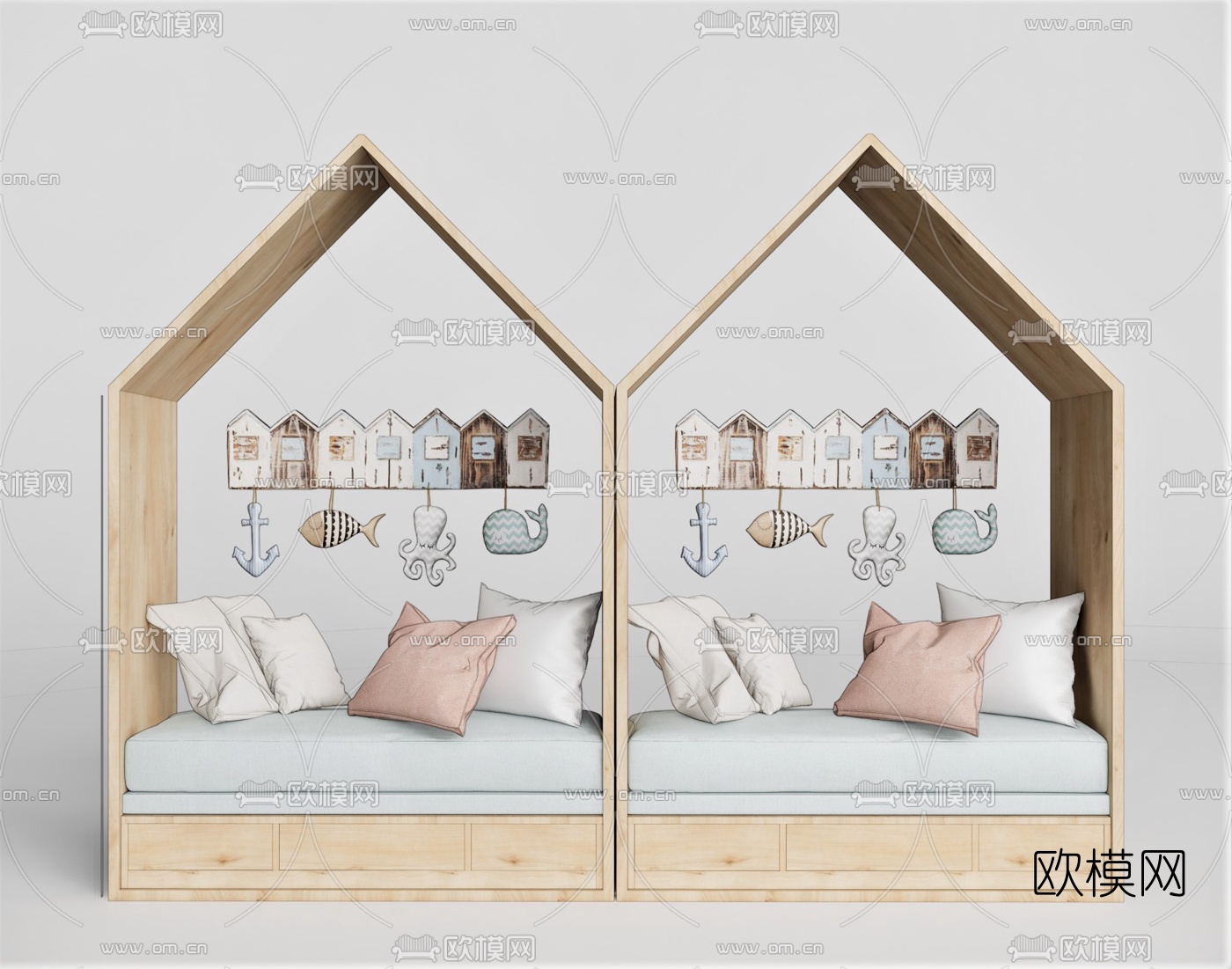 现代儿童沙发su模型下载（渲染图1）