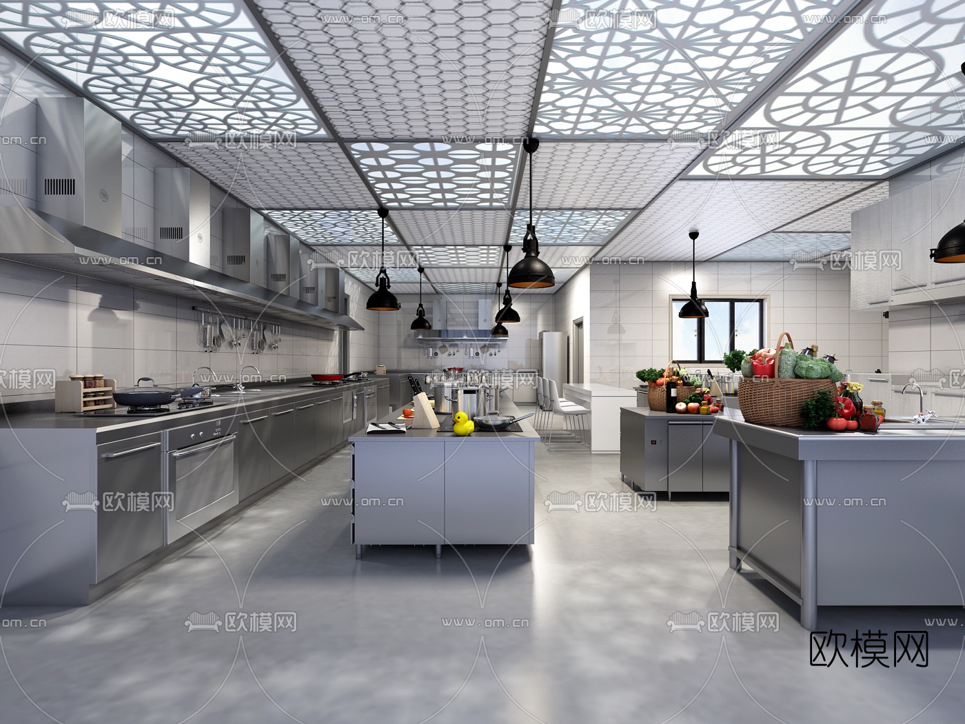 餐厅中央厨房3d模型下载