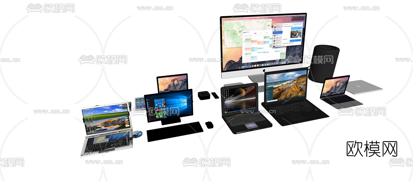 现代苹果电脑笔记本电脑su模型下载（渲染图2）