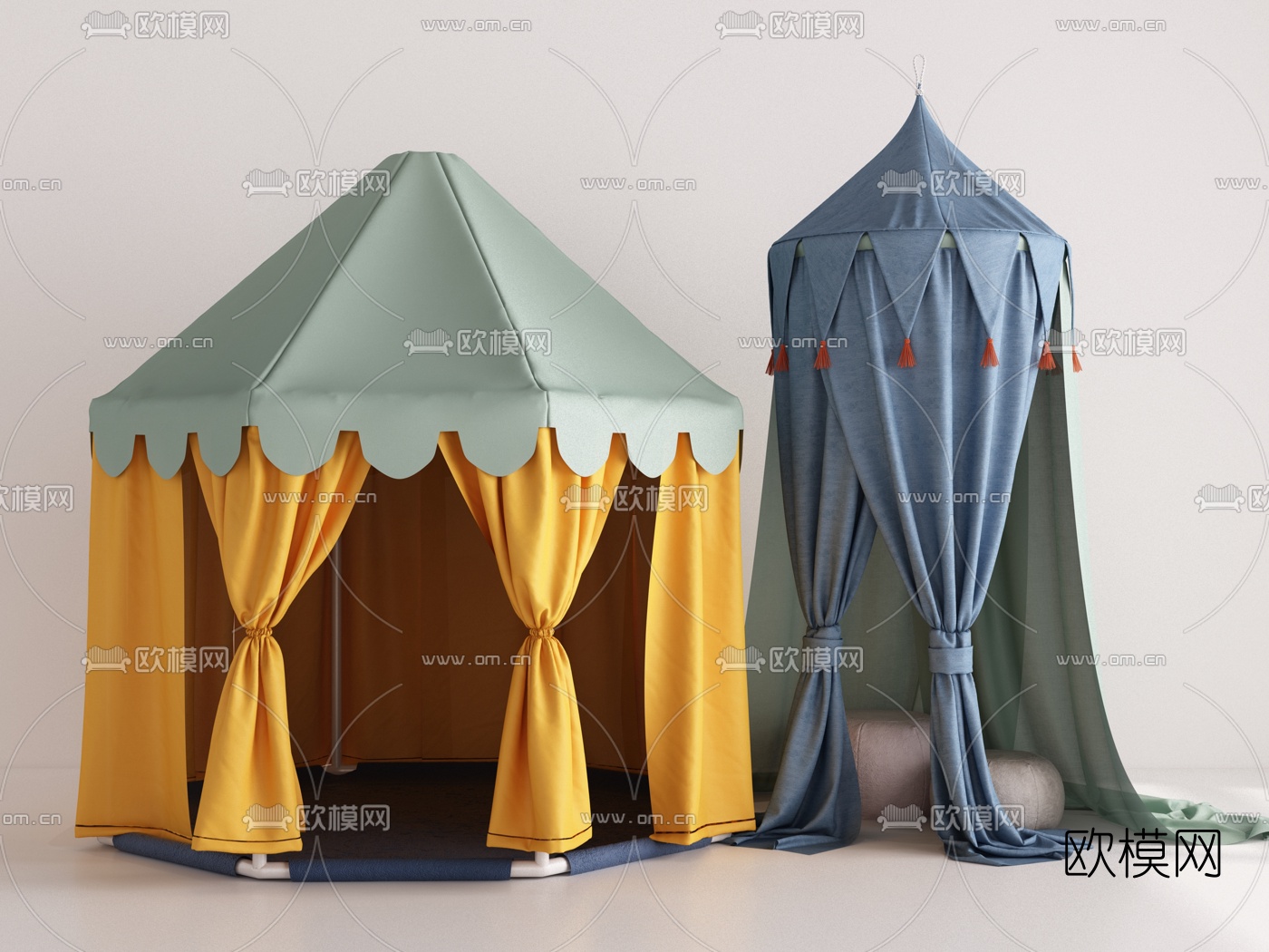 现代儿童帐篷3d模型下载