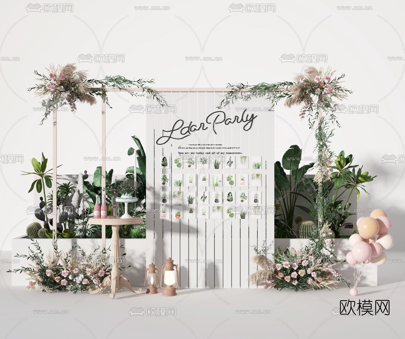 北欧绿植花艺摄影美陈3d模型下载