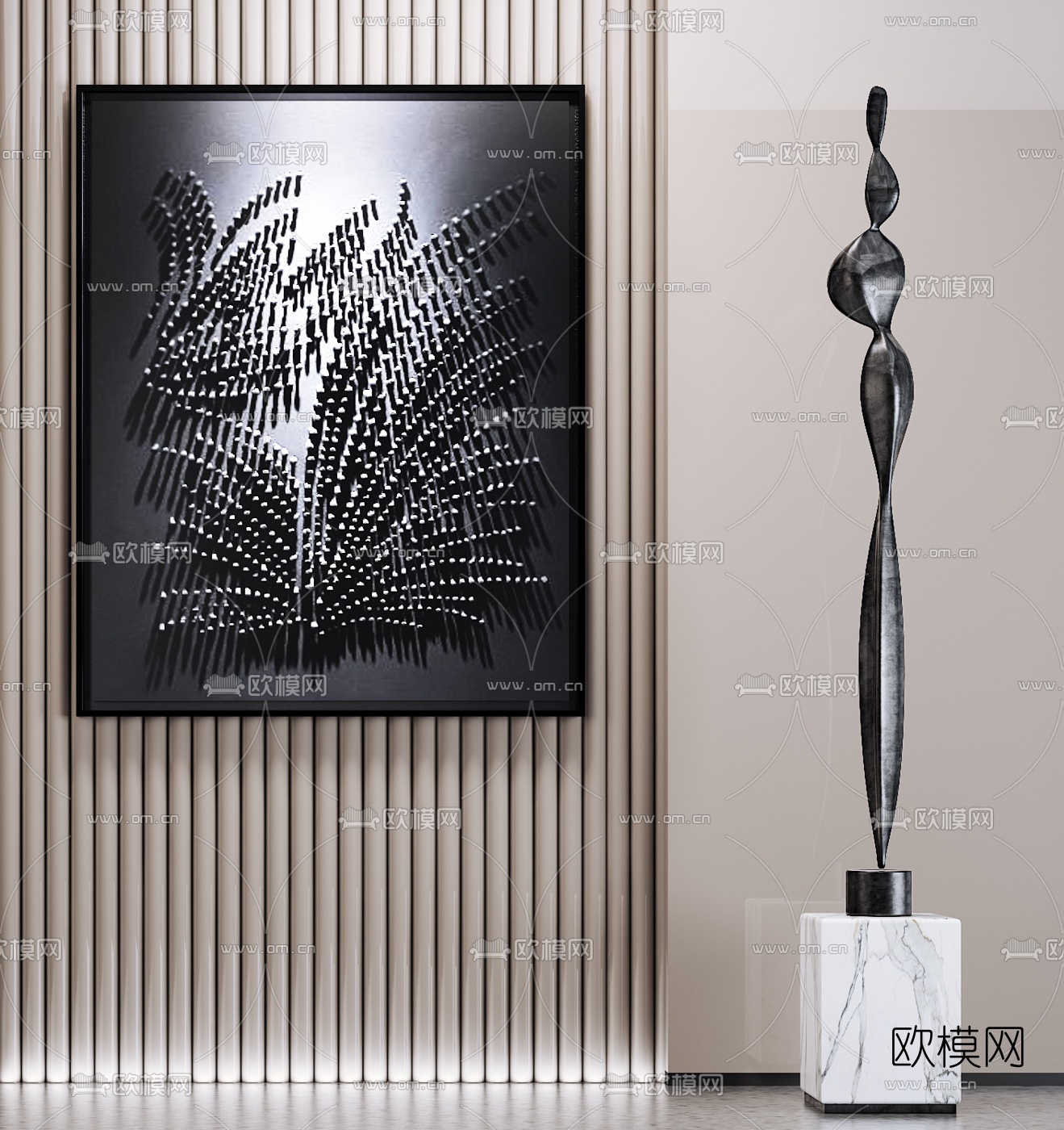 现代抽象雕塑3d模型下载