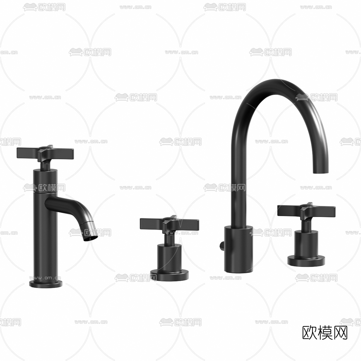 现代花洒开关水龙头3d模型下载（渲染图5）