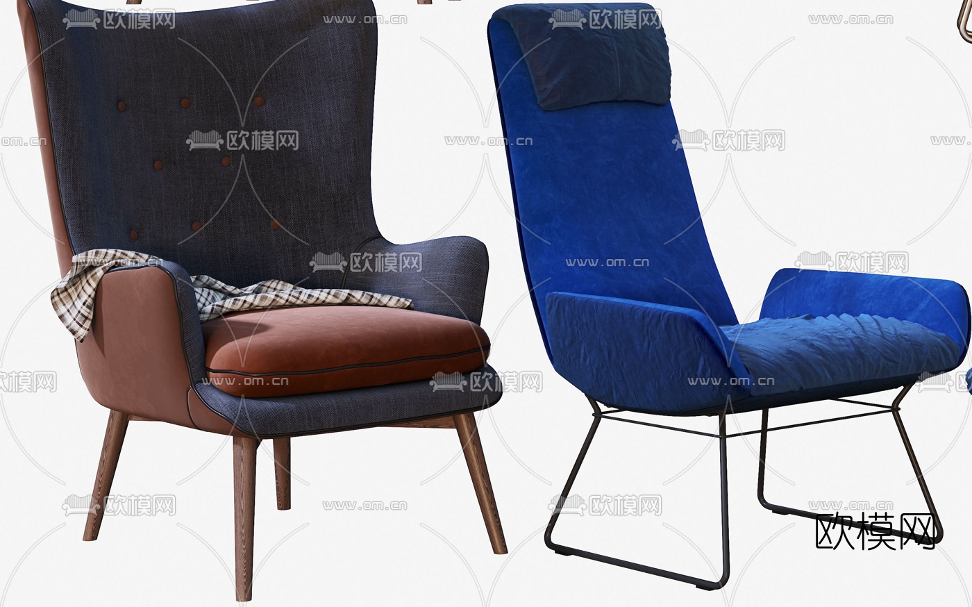 现代高背休闲椅躺椅3d模型下载（渲染图6）
