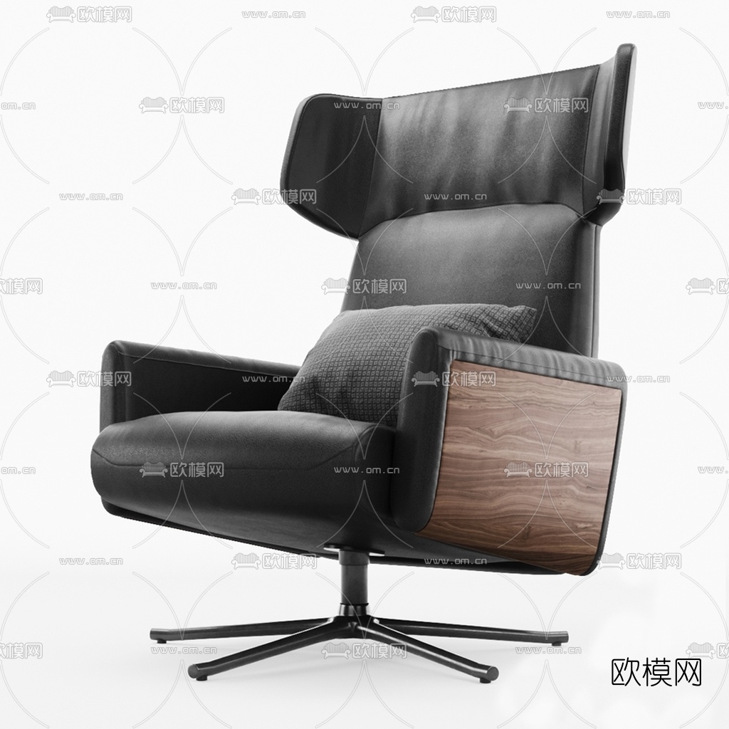 现代皮革办公椅班椅3d模型