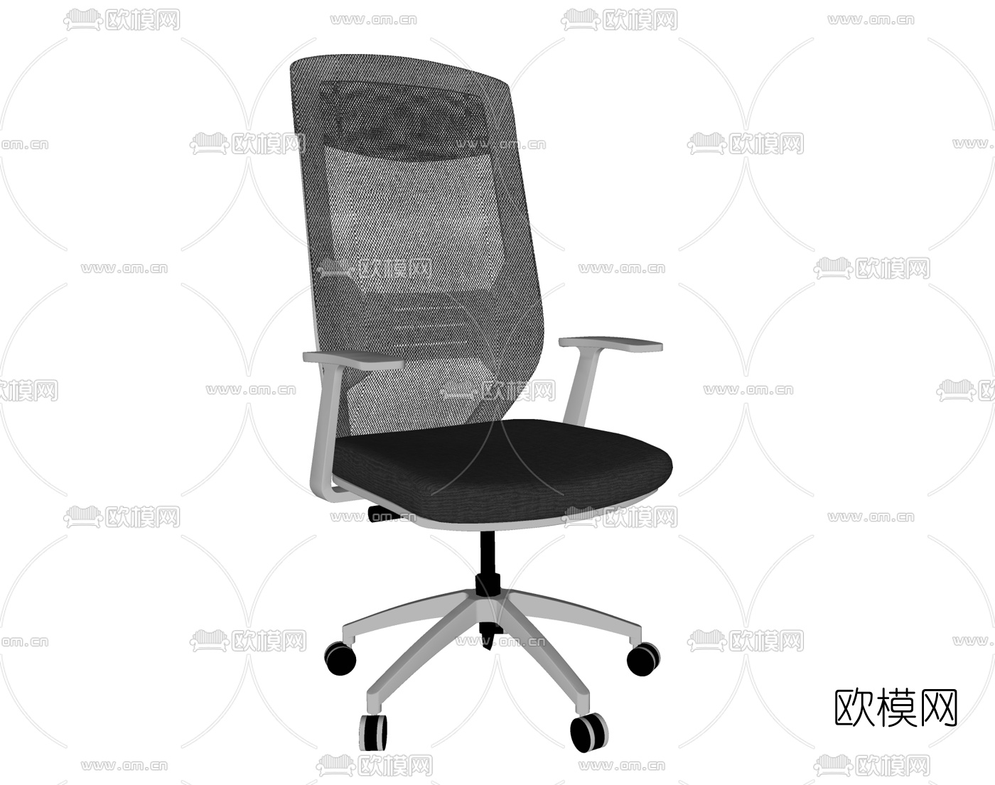 现代旋转办公椅su模型下载（渲染图2）